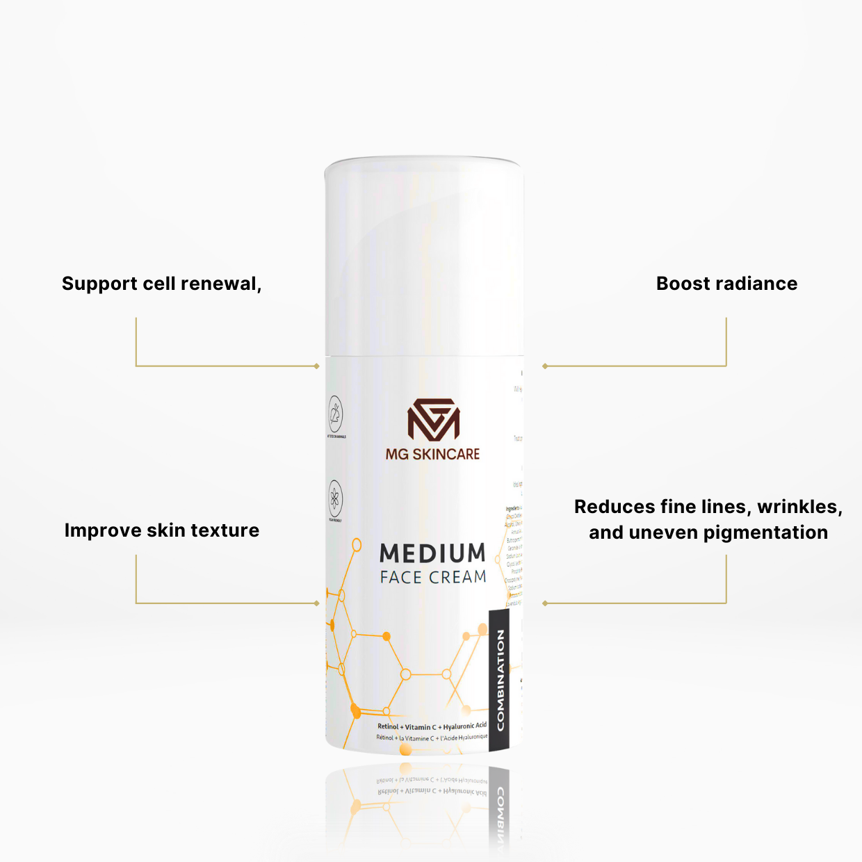 Medium Face Cream with Retinol - Vita C & Hyaluronic Acid