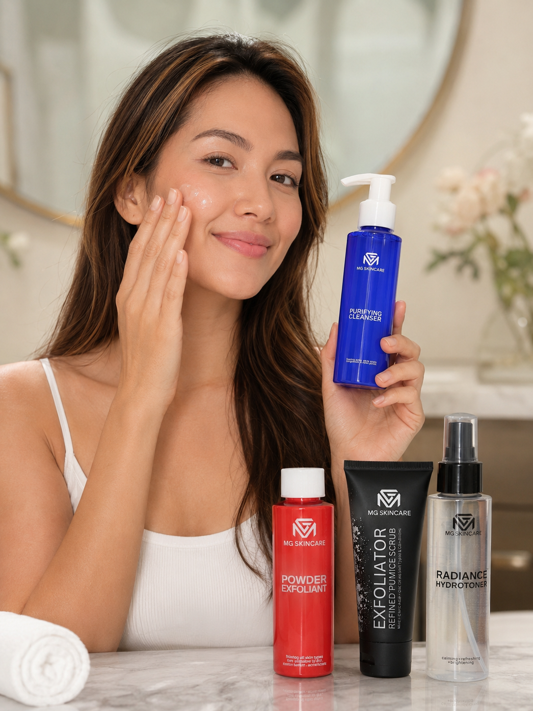 We have an amazing skincare line range made in London, by an independent factory. All our products have been formulated and designed by Manuel Guerra.