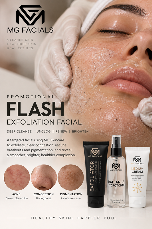 FLASH FACIAL , DEEP CLEANSING + EXFOLIATION