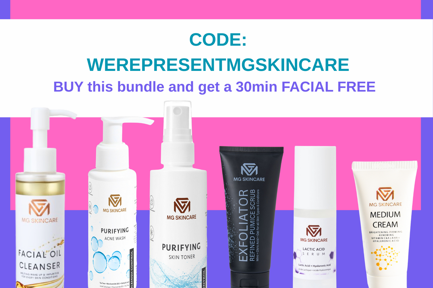 CONGESTION/ACNE SKIN KIT WE REPRESENT MG SKINCARE
