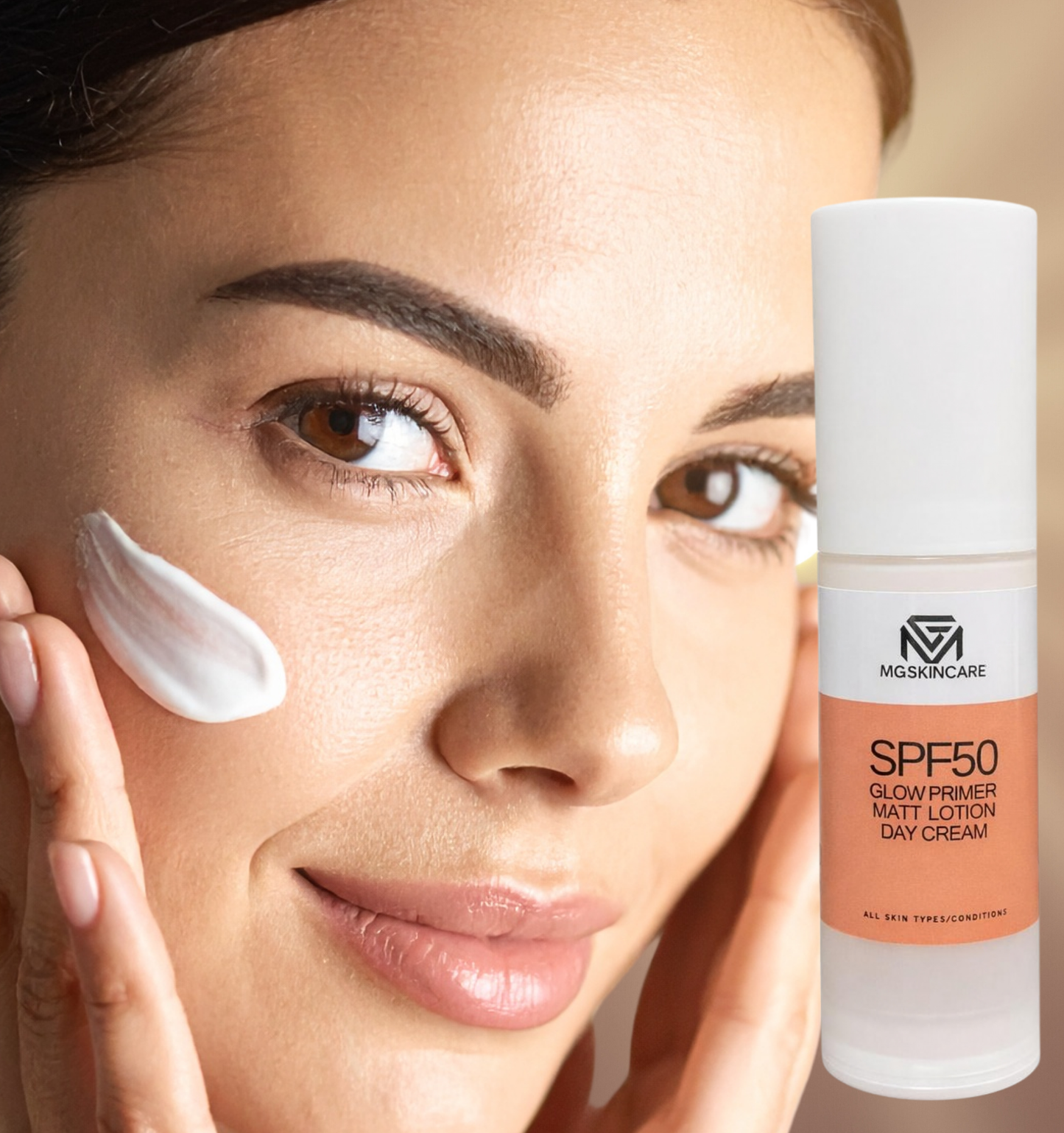 SPF50 MATT LOTION SUITABLE FOR DARK SKIN TONES.