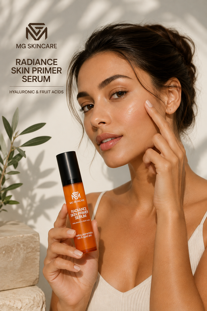 RADIANCE SERUM WITH PLANT BASED VITAMIN C & A + HYALURONIC ACID.